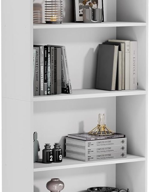 70.8" Tall Bookcase, 6-Tier Open Display Storage Shelves, Floor Standing Large Book Shelf for Living Room, Home Office, Bed Room, White