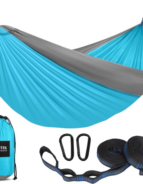 Kootek Camping Hammock 400 lbs Capacity, Portable Hammocks with Tree Straps & Attached Carry Bag, Camping Essentials Gear, Perfect for Outside Indoor Hiking Beach Backpack Travel